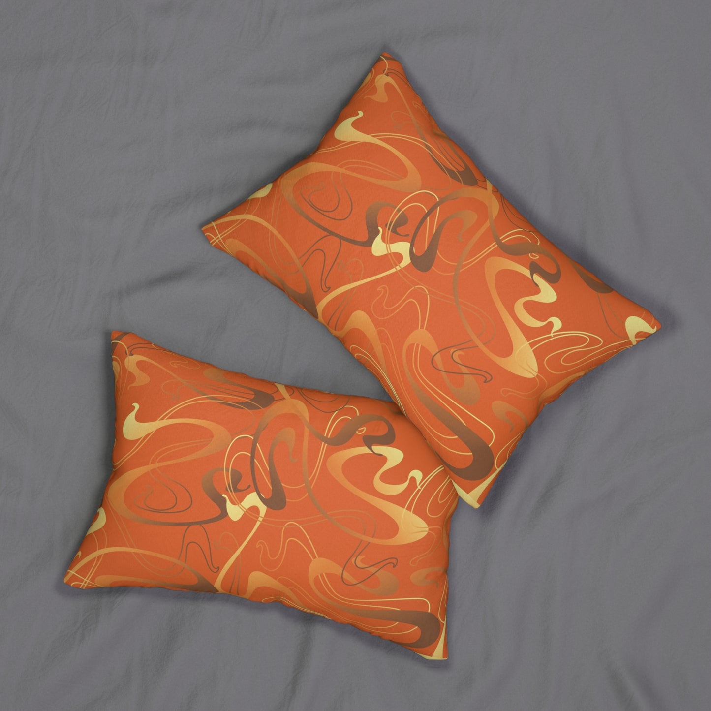 Burnt Orange Pattern Accent Pillow