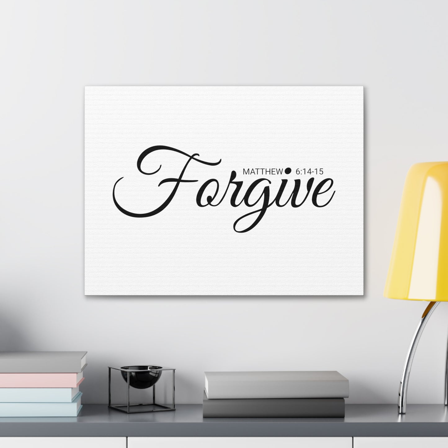 Christian Wall Art "Forgive" Verse Matthew 6:14-15 Ready to Hang Unframed