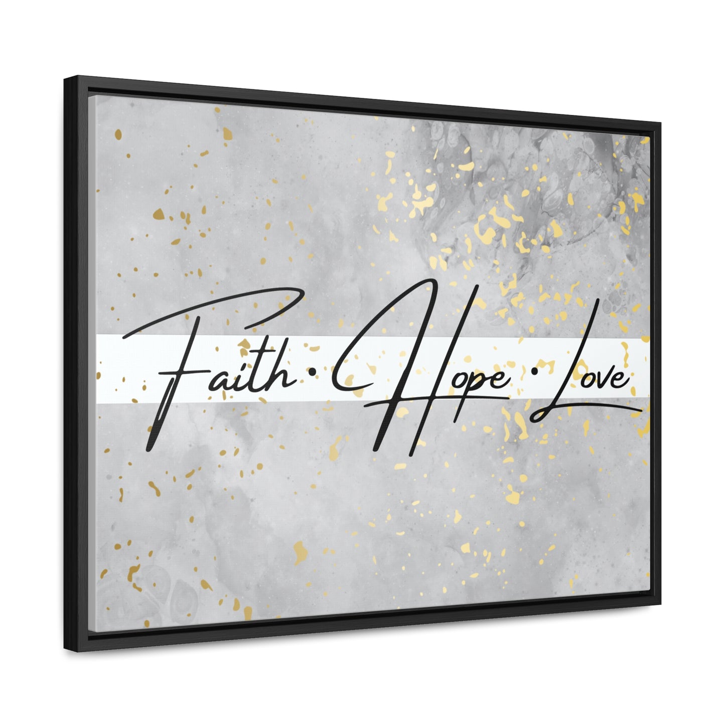 Christian Wall Art: Faith Love Hope (Floating Frame)