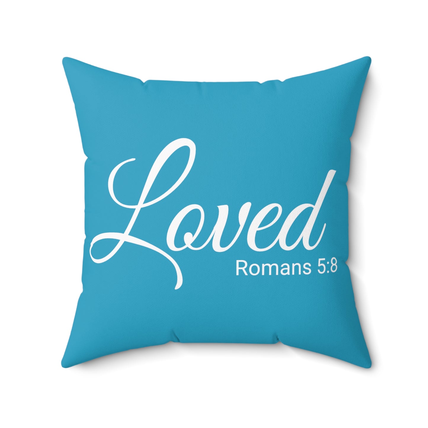 Scripture Loved Romans 5:8 Bible Verse Pillow