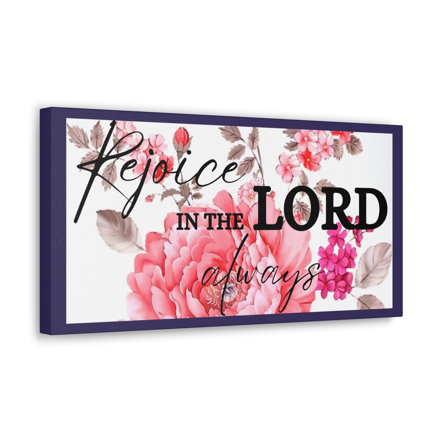 Christian Wall Art: Rejoice in the Lord (Wood Frame Ready to Hang)