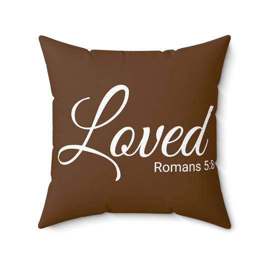 Scripture Loved Romans 5:8 Bible Verse Pillow