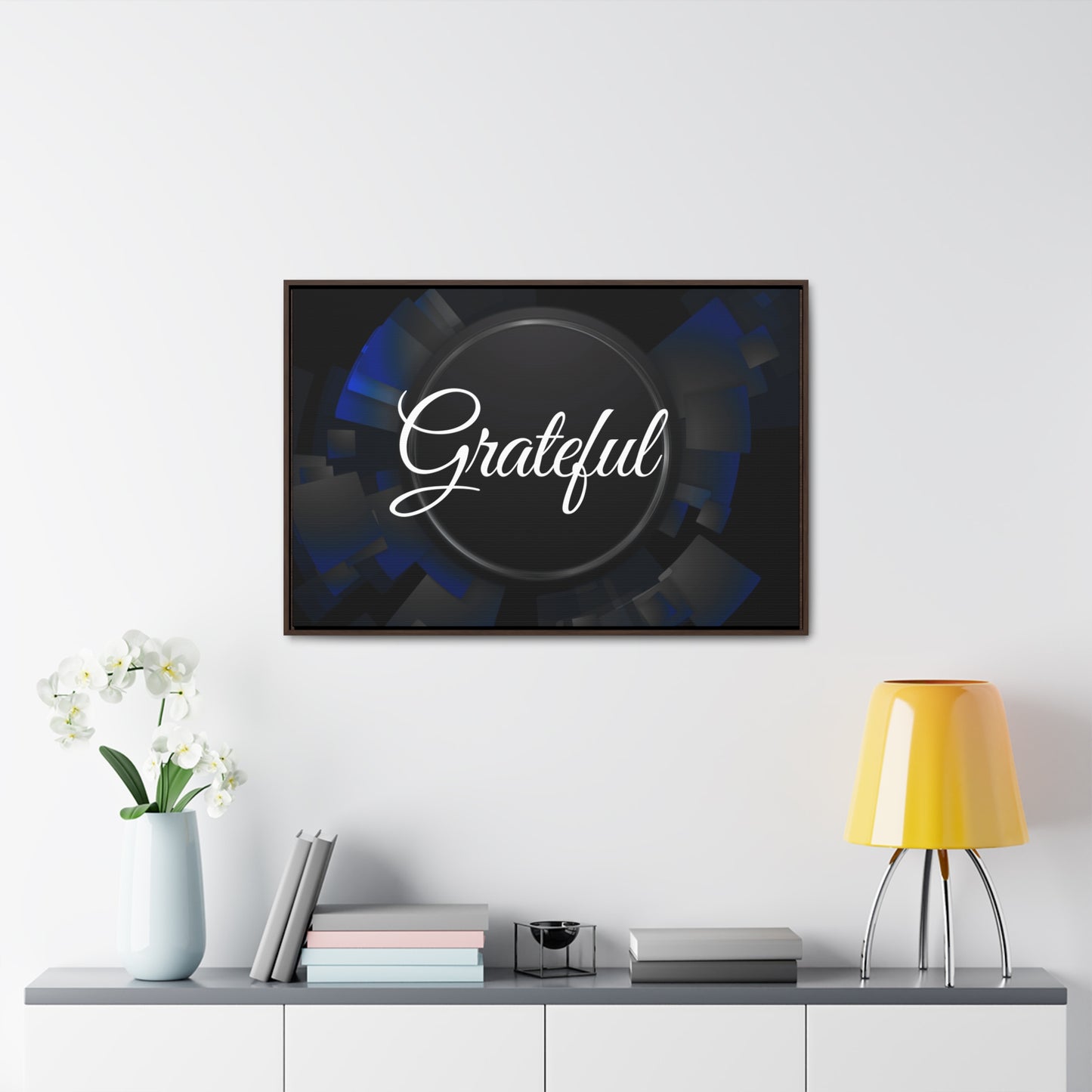 Christian Wall Art: Grateful (Floating Frame)