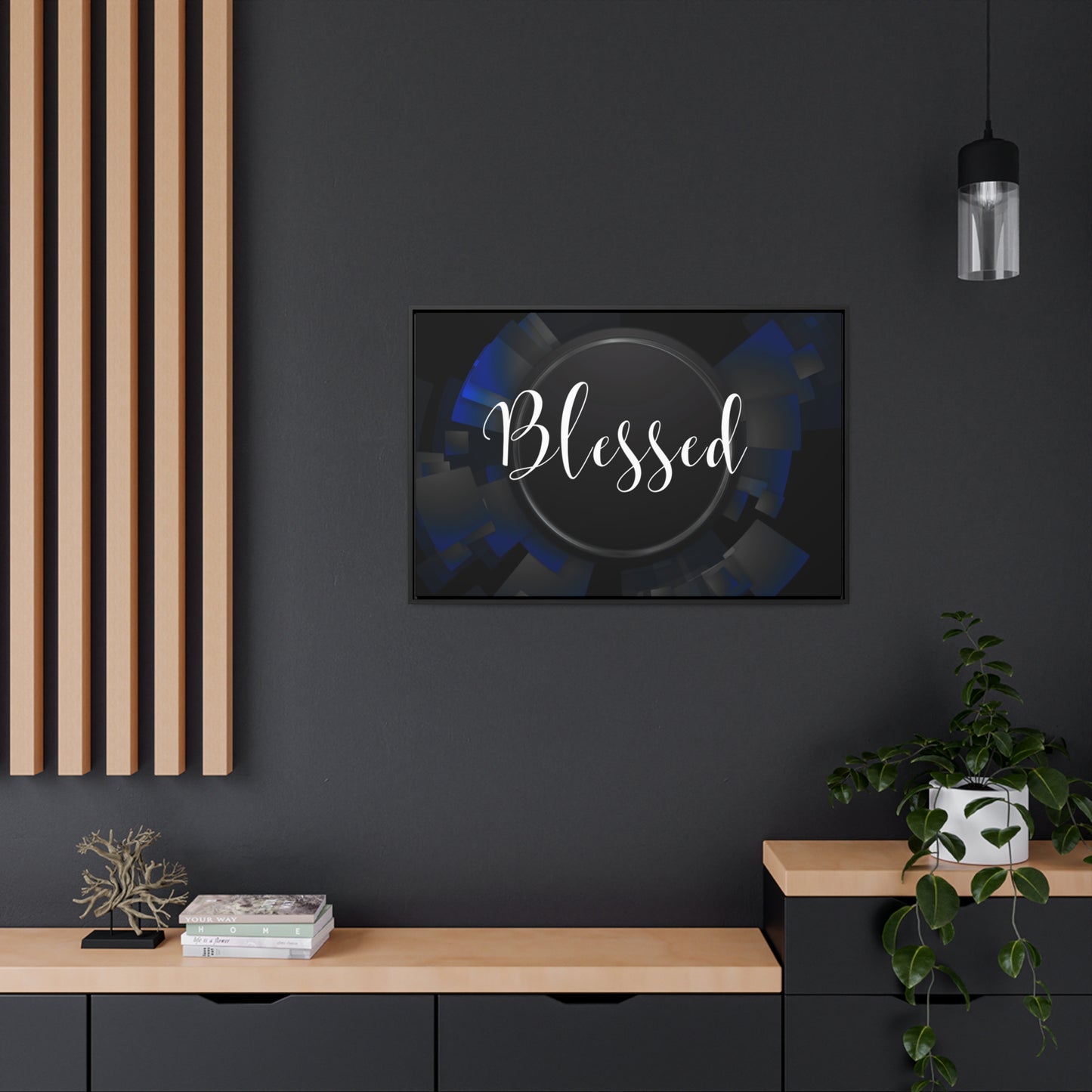 Christian Wall Art: Blessed (Floating Frame)