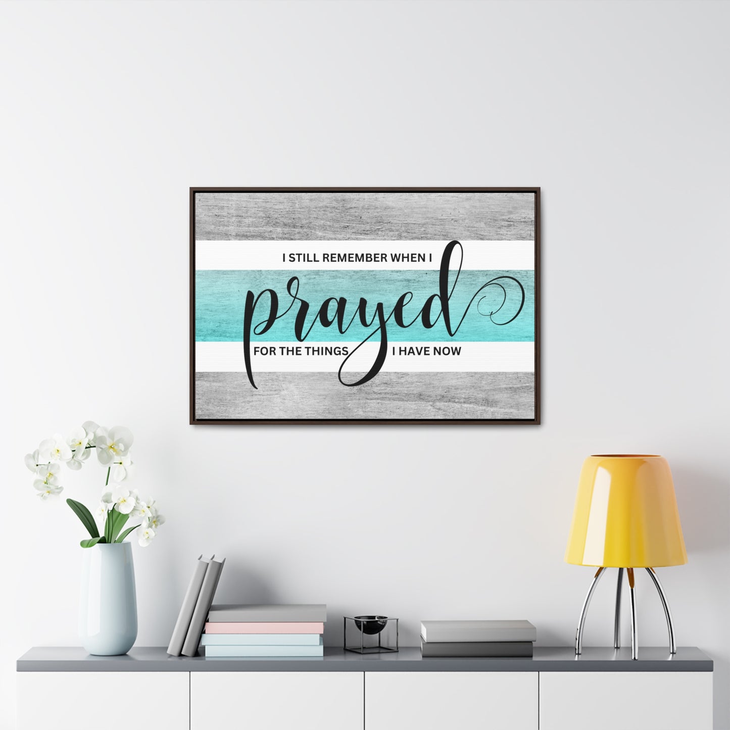 Christian Wall Art: Prayed For (Floating Frame)