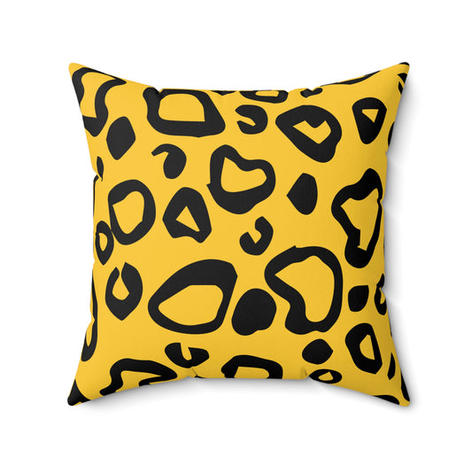 Leopard Print Gold Throw Pillow