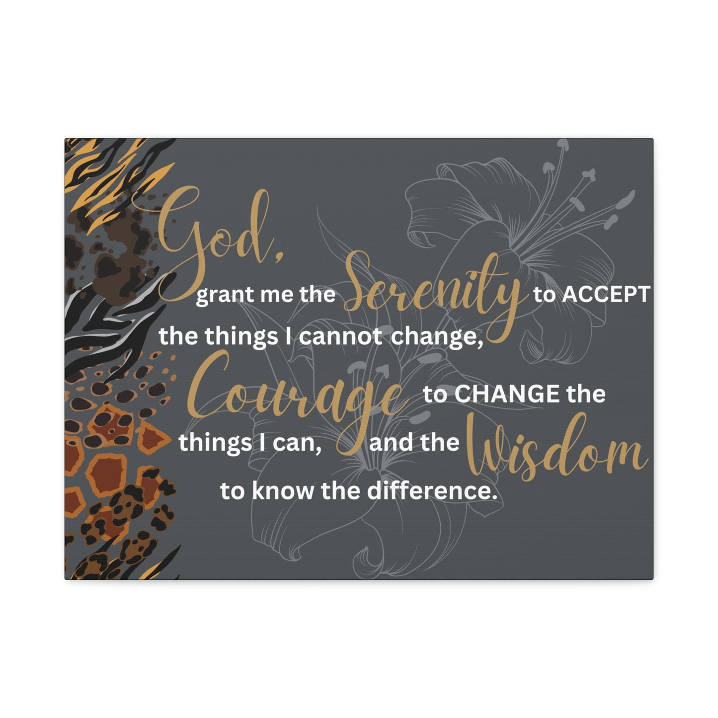 Christian Wall Art: Serenity Prayer (Wood Frame Ready to Hang)