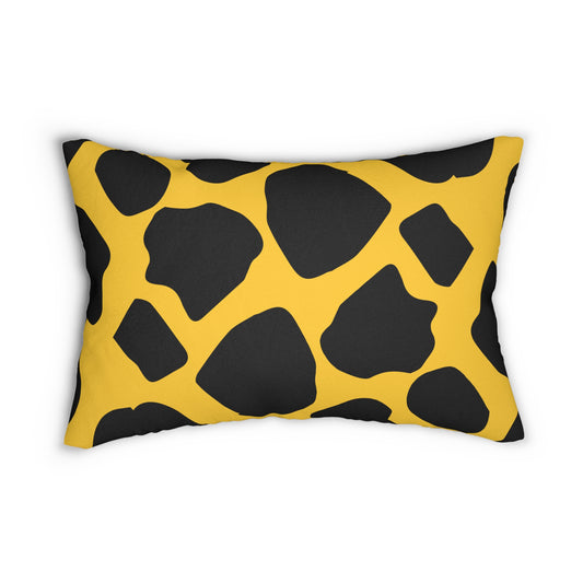 Cow Print Gold Accent Pillow