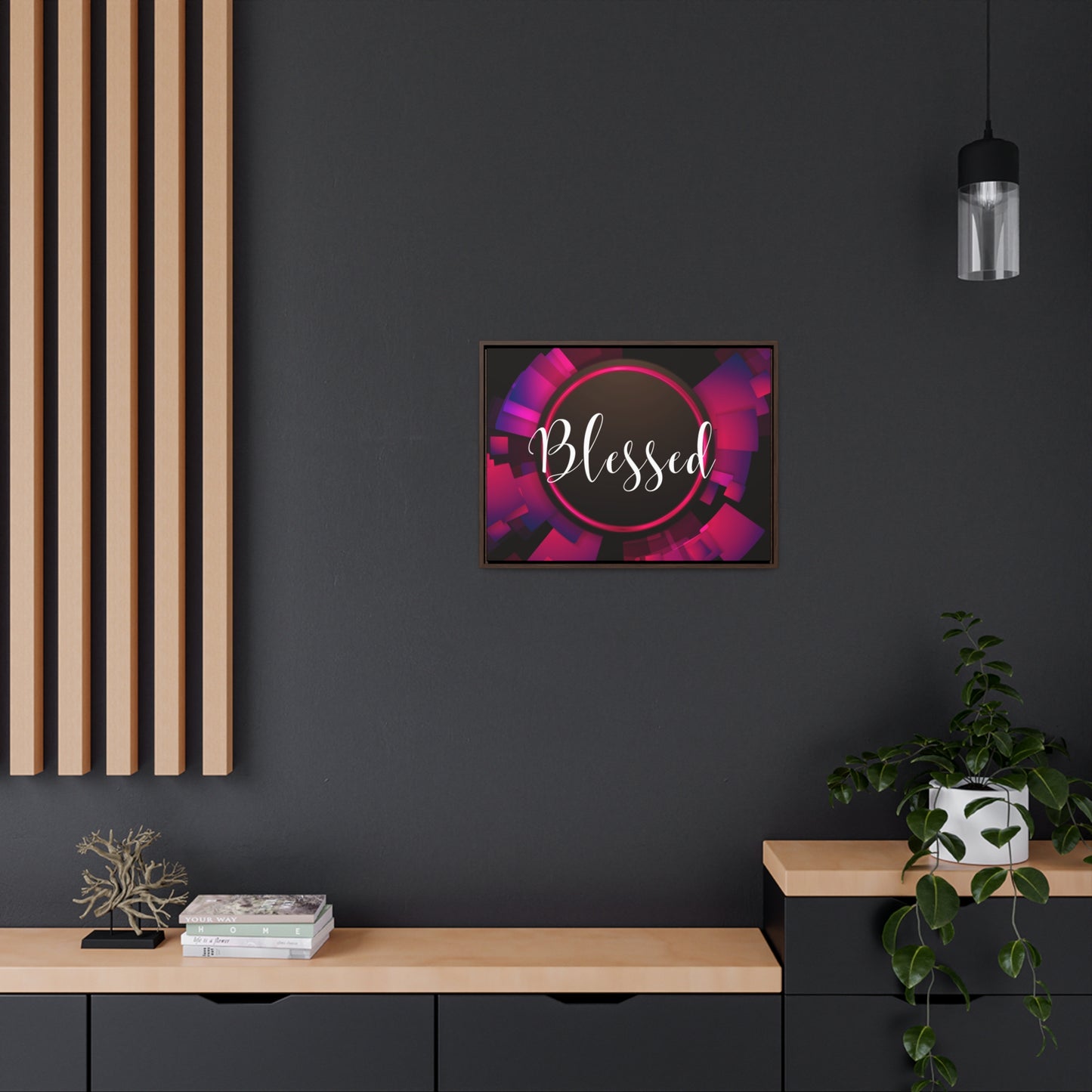 Christian Wall Art: Blessed (Floating Frame)