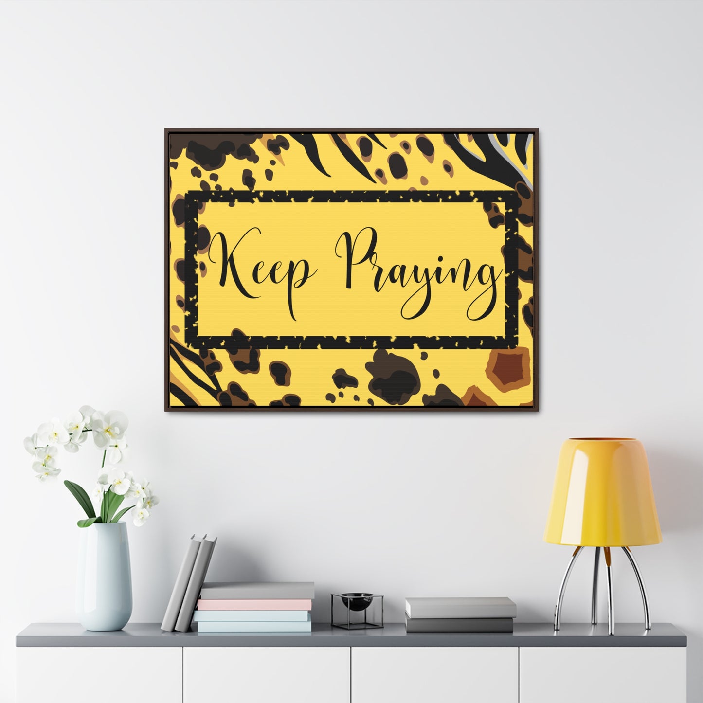 Christian Wall Art: Keep Praying (Floating Frame)