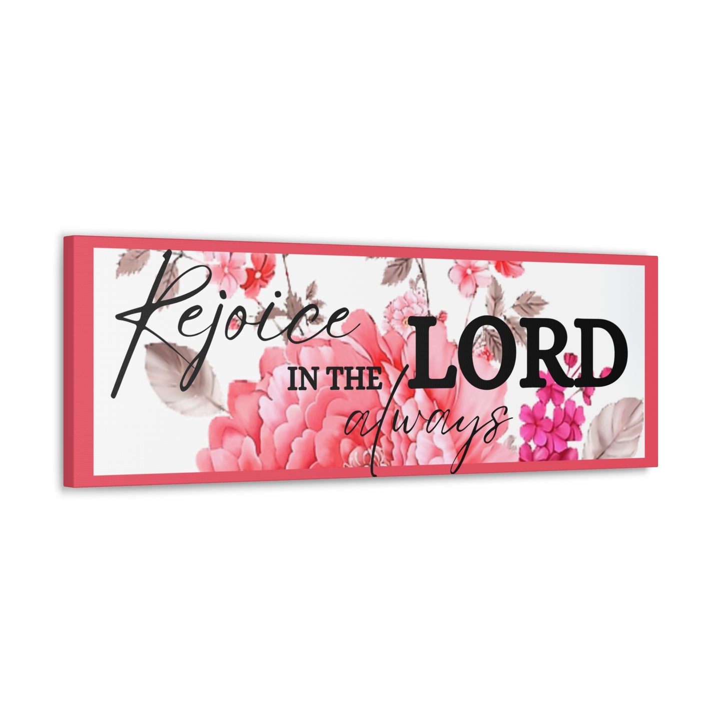 Christian Wall Art: Rejoice in the Lord (Wood Frame Ready to Hang)