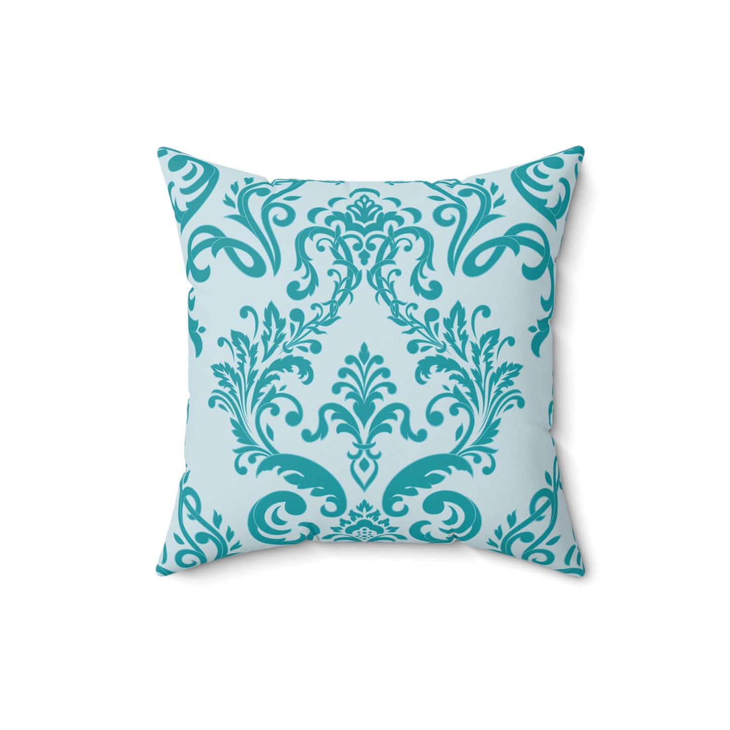 Paisley Turquoise and White Throw Pillow