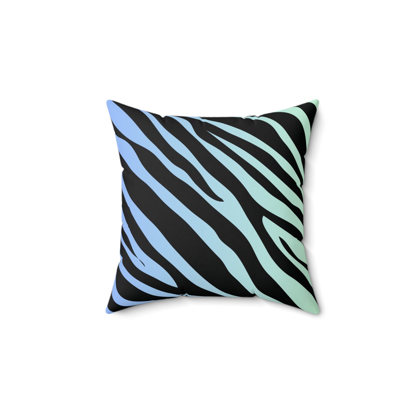 Zebra Print Blue-Green Ombre Throw Pillow