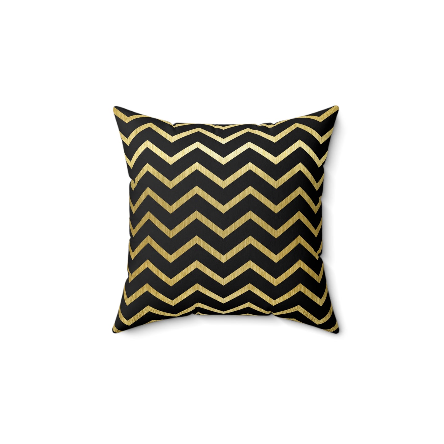 Chevron Black and Gold Throw Pillow