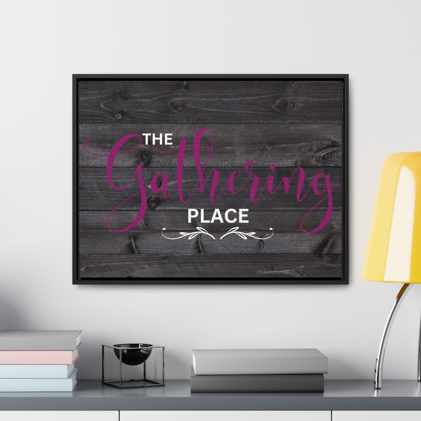 Christian Wall Art: The Gathering Place (Floating Frame)