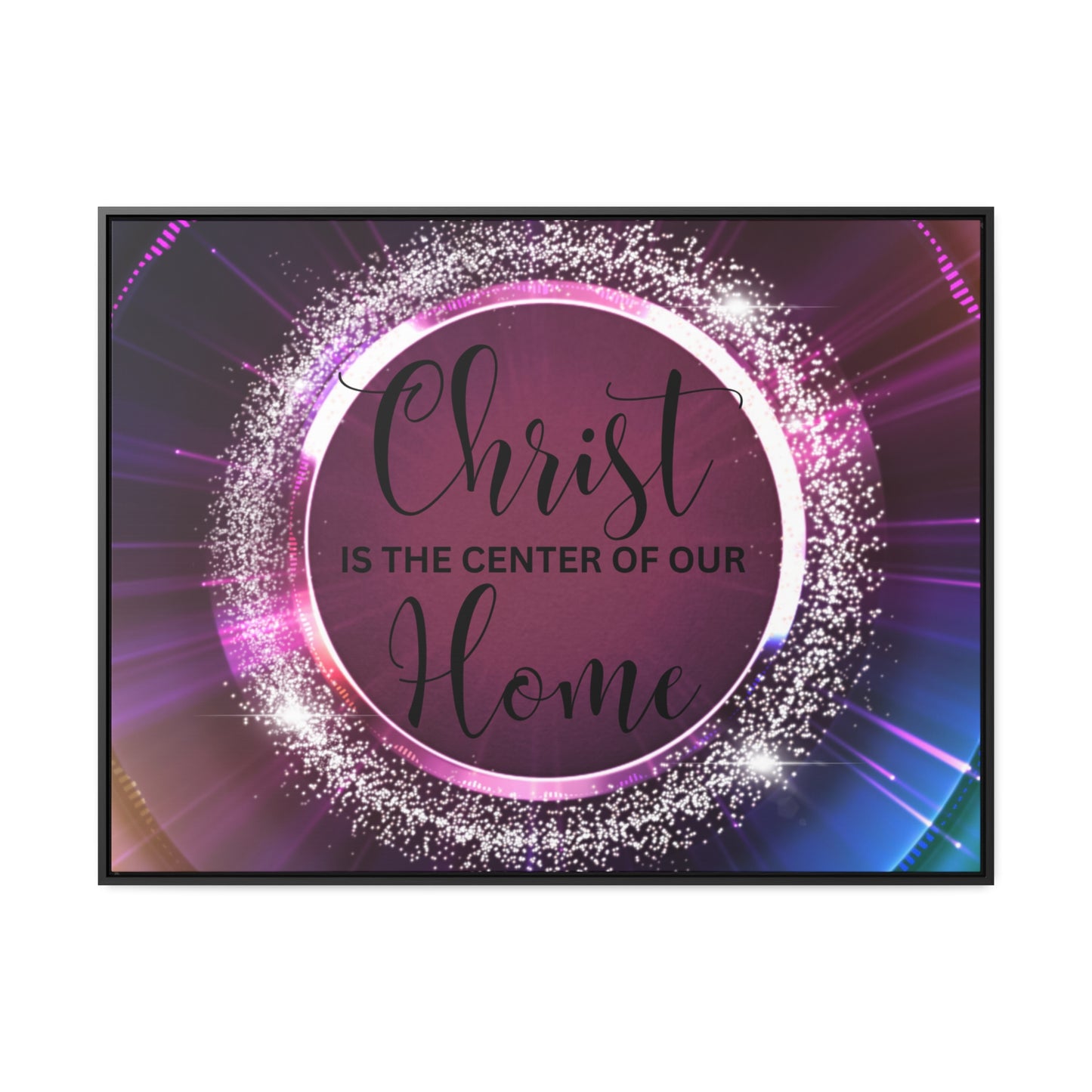 Christian Wall Art: Christ Is the Center of Our Home (Floating Frame)