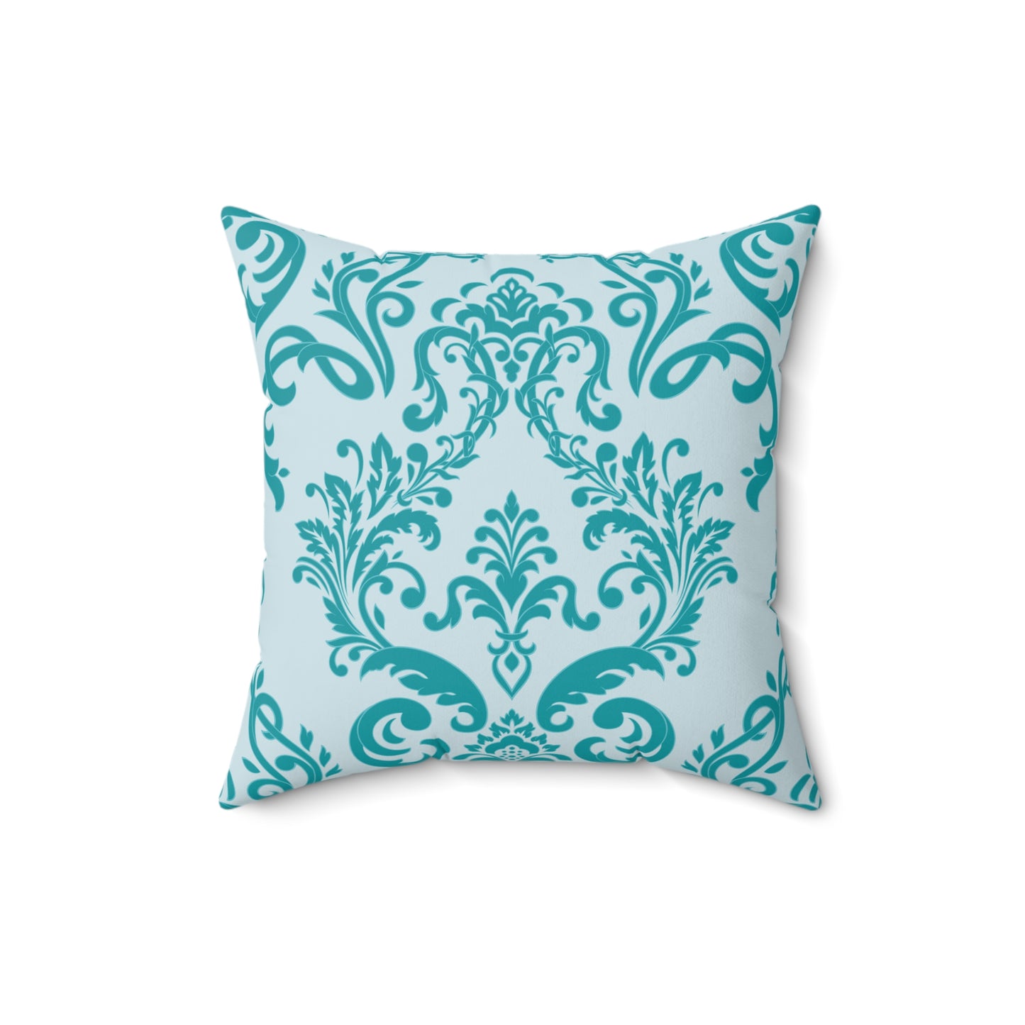 Paisley Turquoise and White Throw Pillow