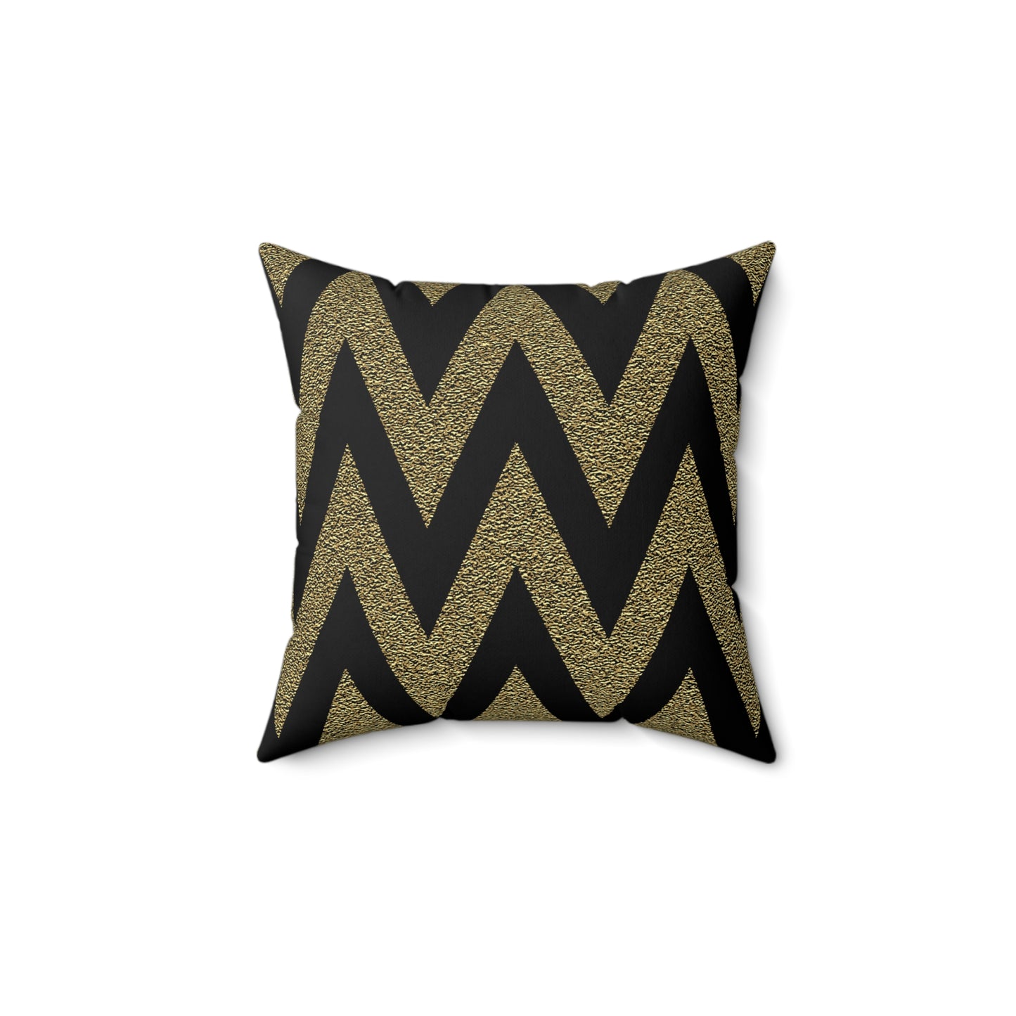 Black and Gold Zig Zag Throw Pillow