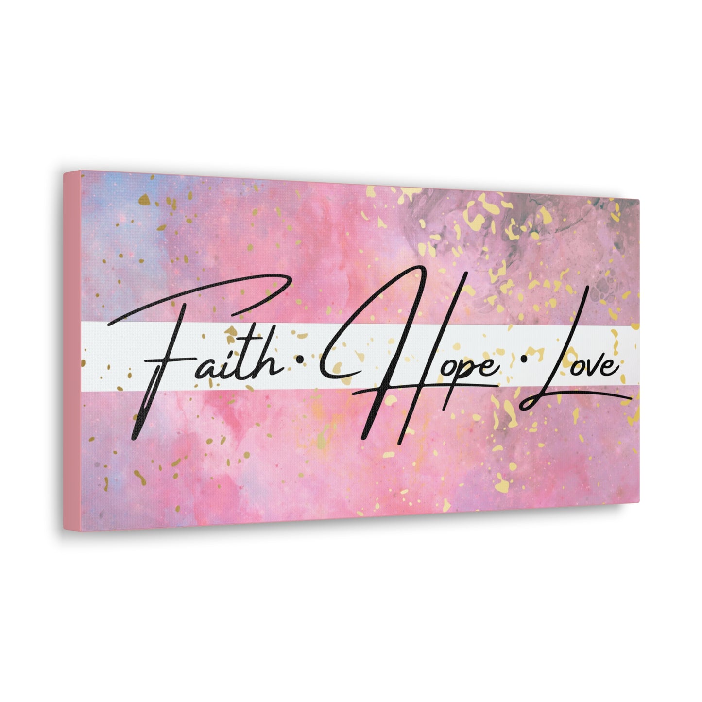 Christian Wall Art: Faith Love Hope (Wood Frame Ready to Hang)