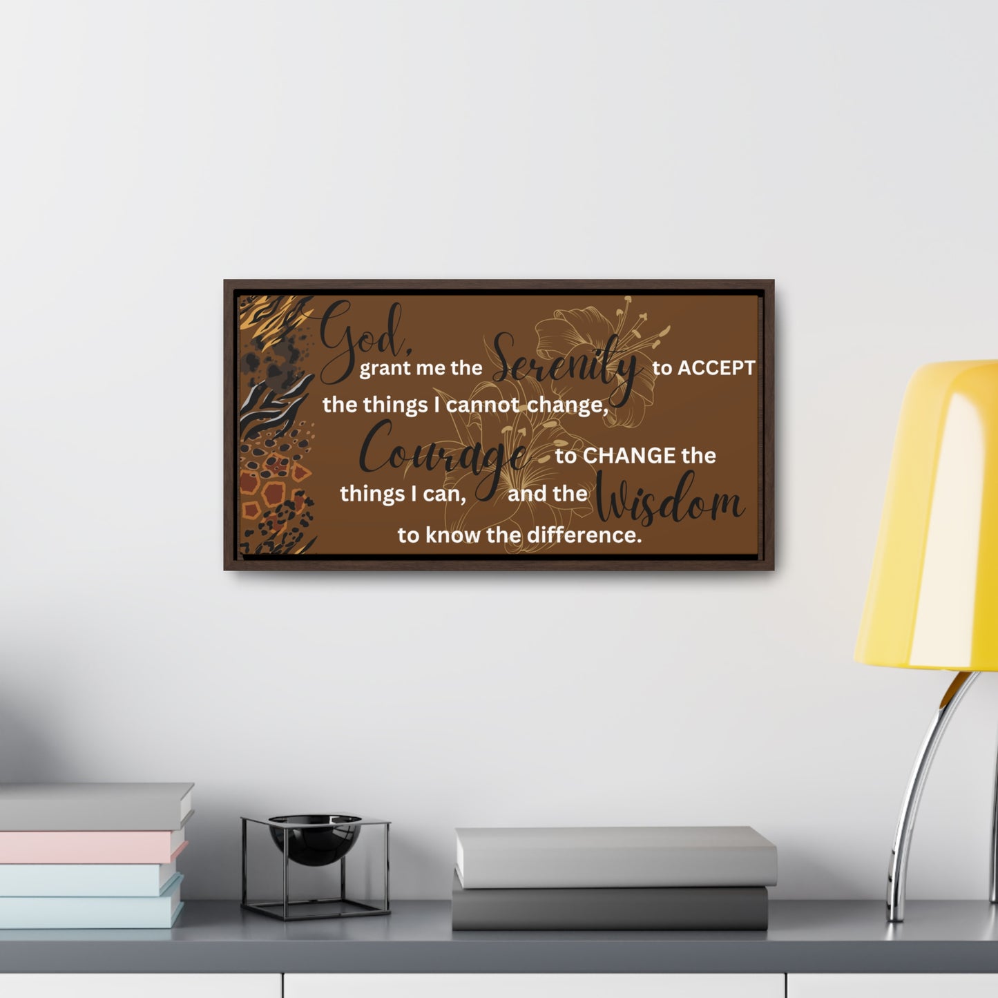 Christian Wall Art: Serenity Prayer (Floating Frame)