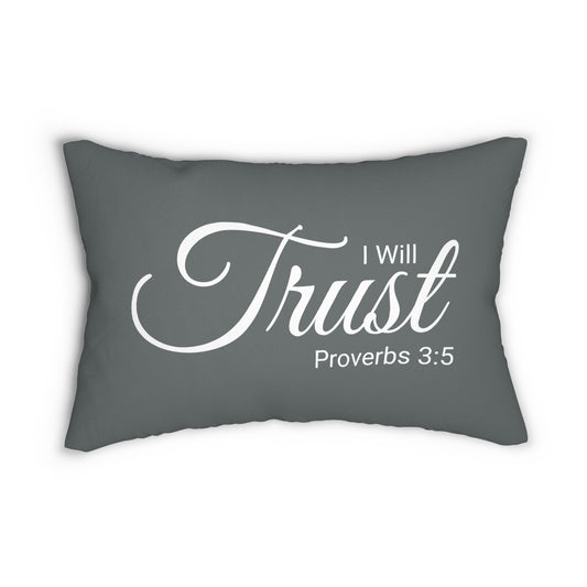 Almohada Escritura Confiaré en Proverbios 3:5 Versículo bíblico