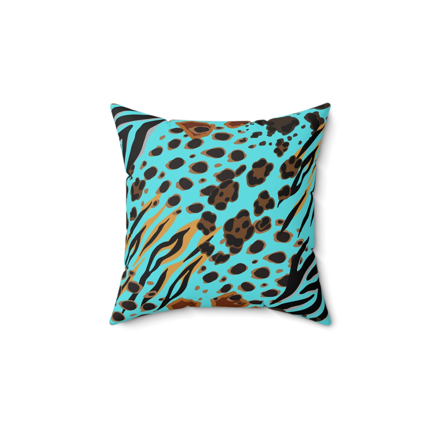 Animal Print (Dual) Turquoise Throw Pillow