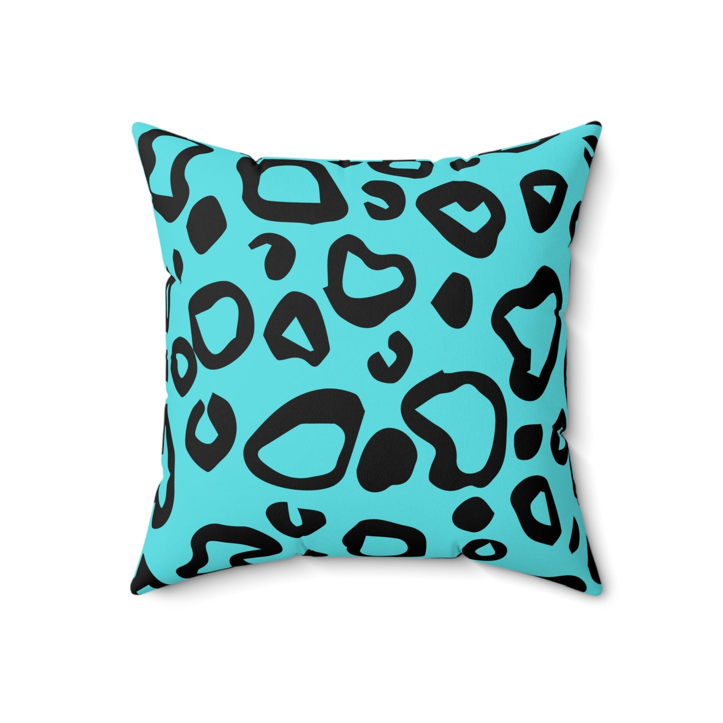 Leopard Print Turquoise Throw Pillow