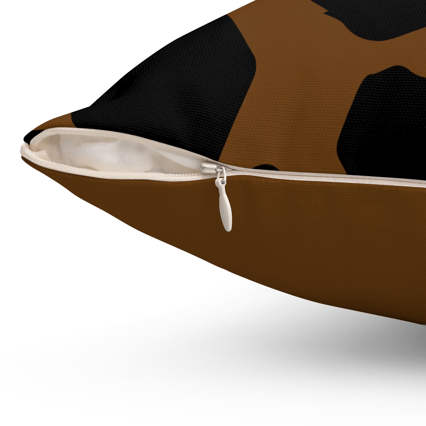 Cow Print (Dual) Brown Throw Pillow