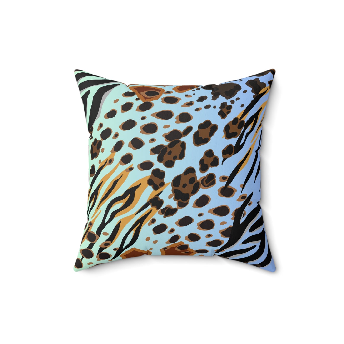 Animal Print - Blue-Green Ombre Throw Pillow