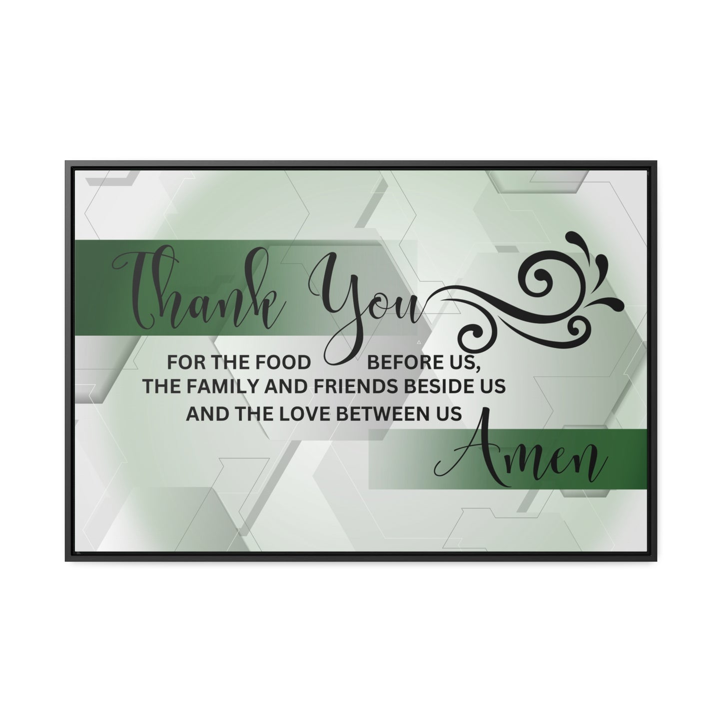 Christian Wall Art: Thank You....Amen (Floating Frame)