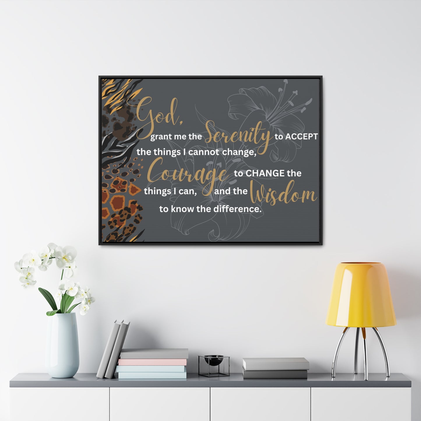 Christian Wall Art: Serenity Prayer (Floating Frame)