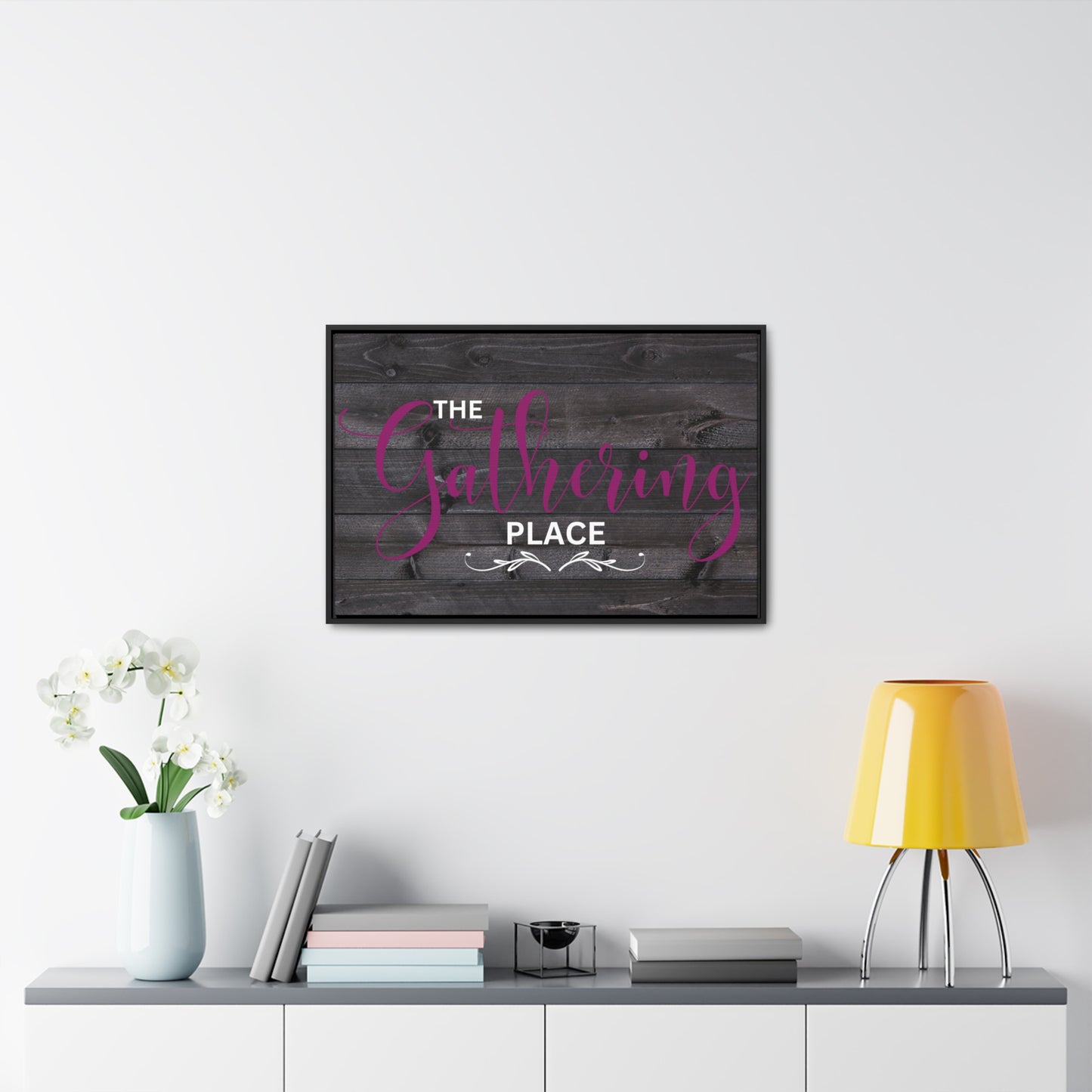 Christian Wall Art: The Gathering Place (Floating Frame)