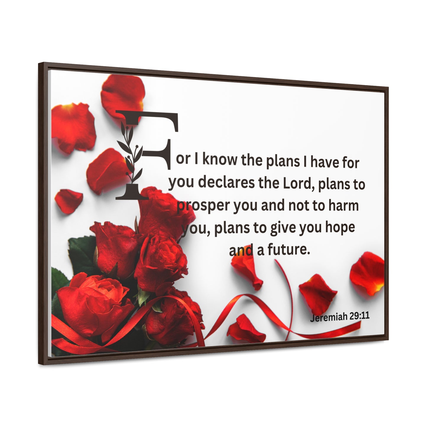 Christian Wall Art: Scripture Jeremiah 29:11 (Floating Frame)