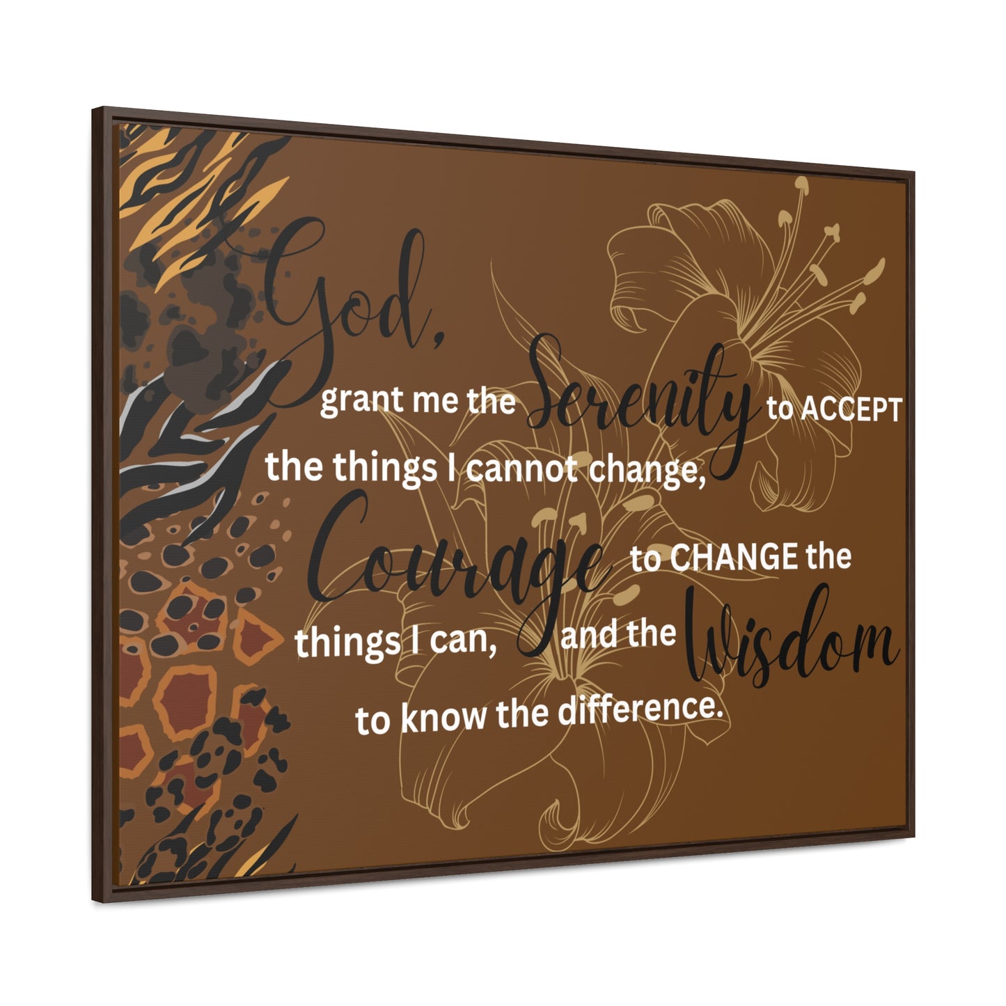 Christian Wall Art: Serenity Prayer (Floating Frame)