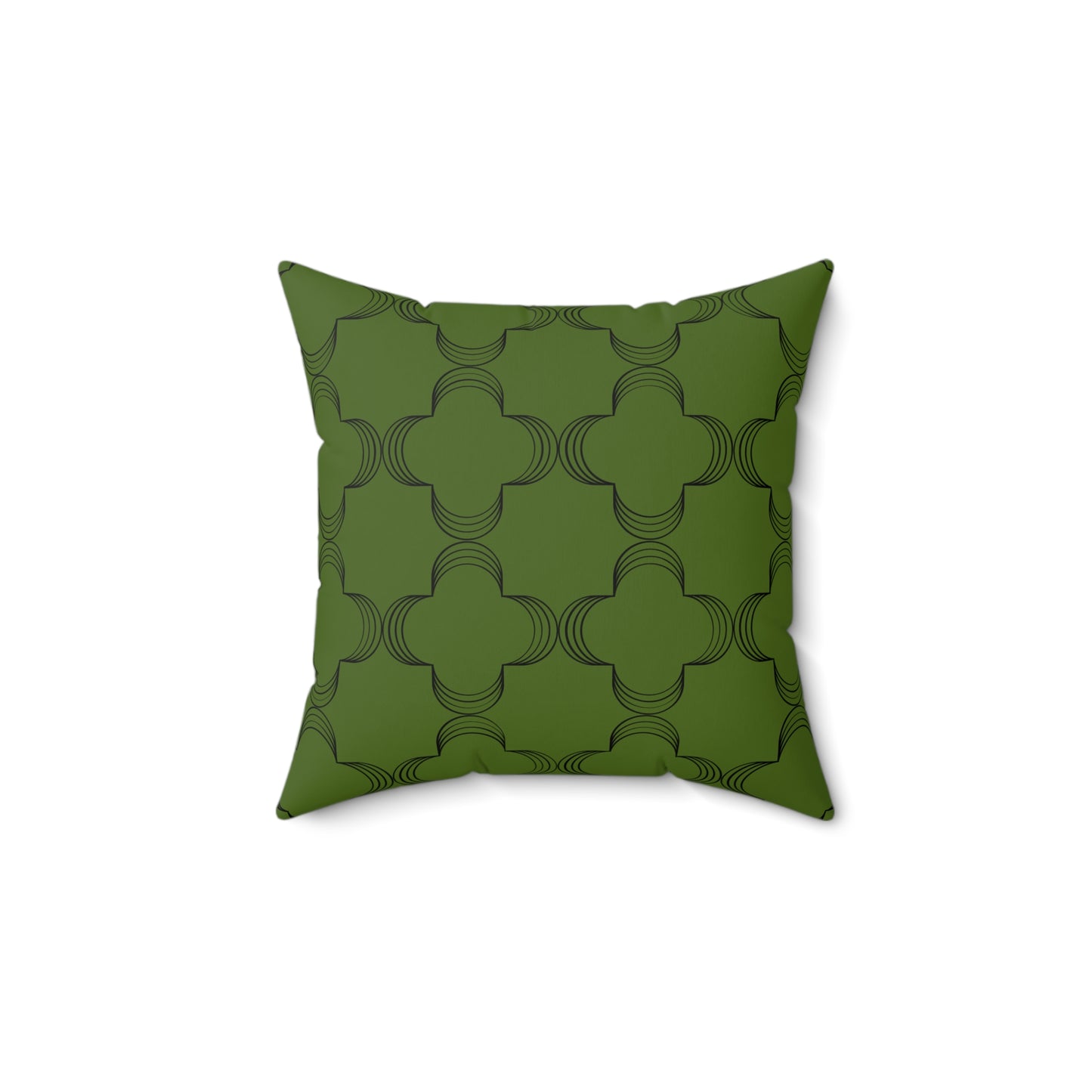 Geometric Olive (Matching The Gathering Place) Throw Pillow