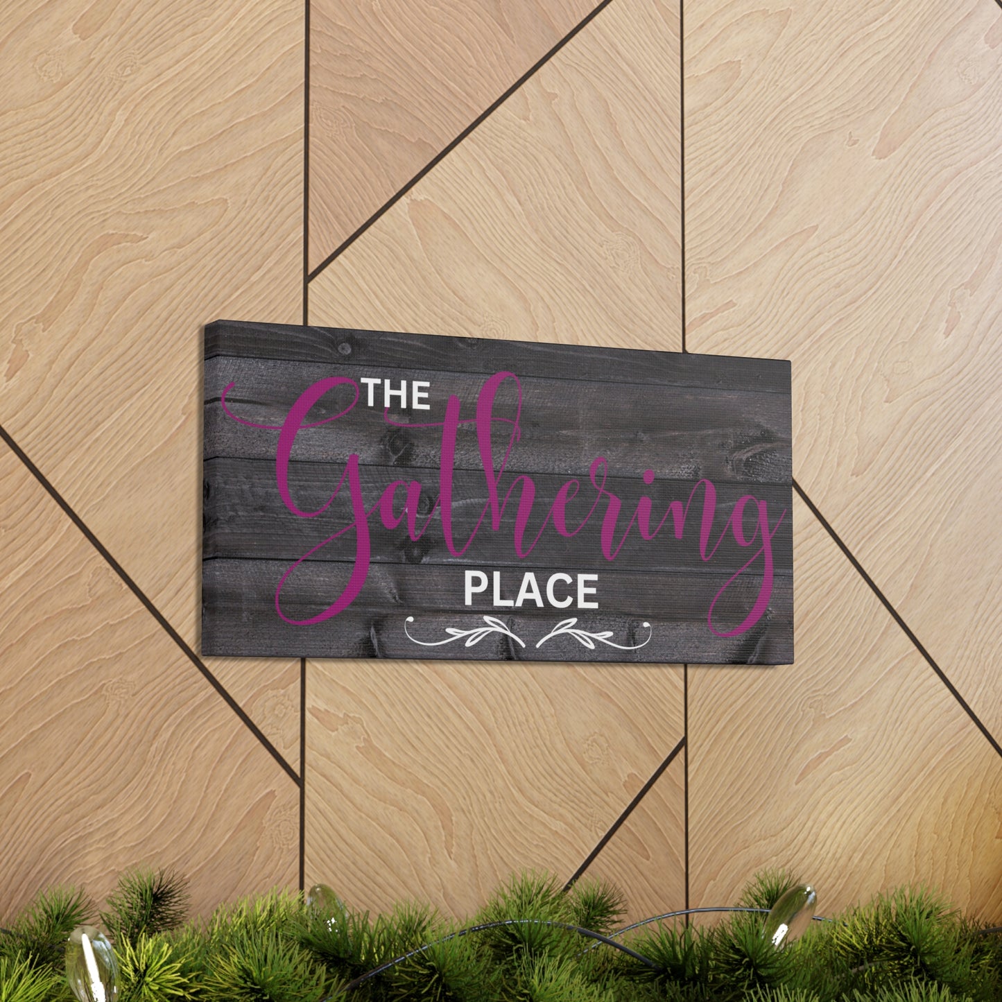 Christian Wall Art: The Gathering Place (Wood Frame Ready to Hang)