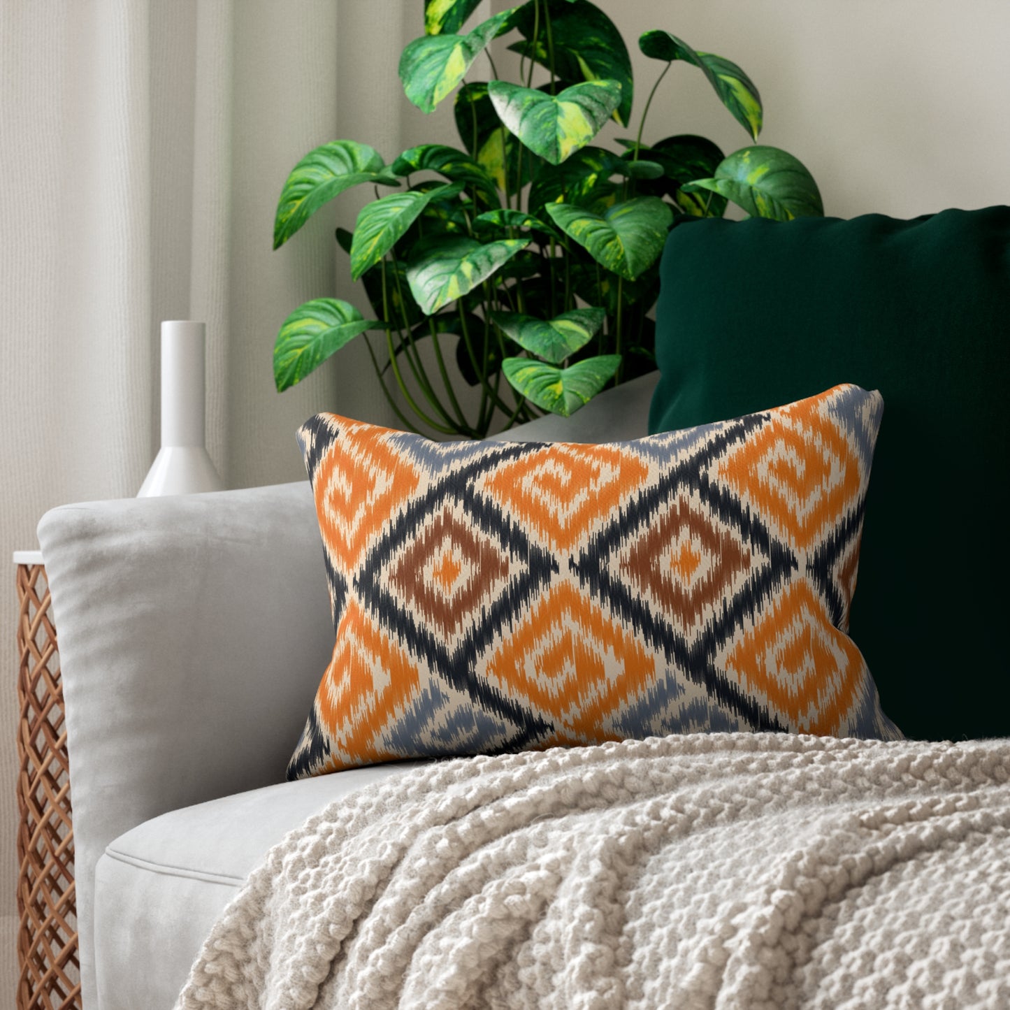 Ikat Style Accent Pillow