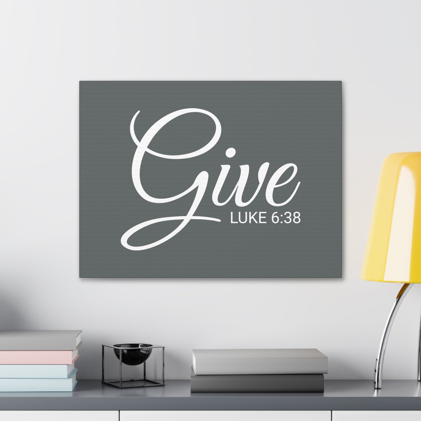 Christian Wall Art "Give" Verse Luke 6:38 Ready to Hang Unframed