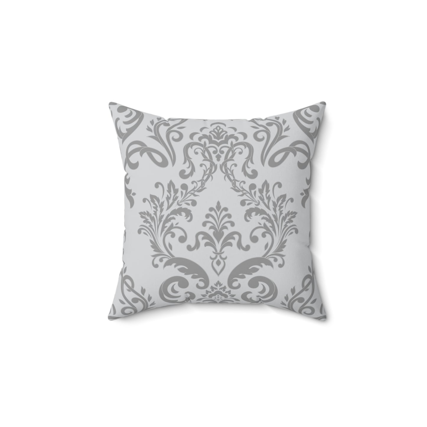 Paisley Gray and White Throw Pillow