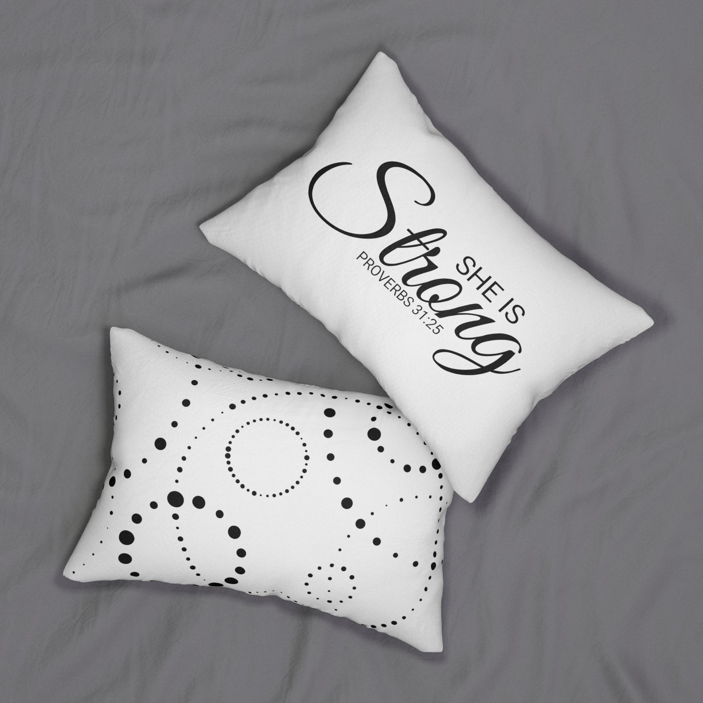 Scripture She is Strong Proverbs 31:25 Bible Verse Pillow