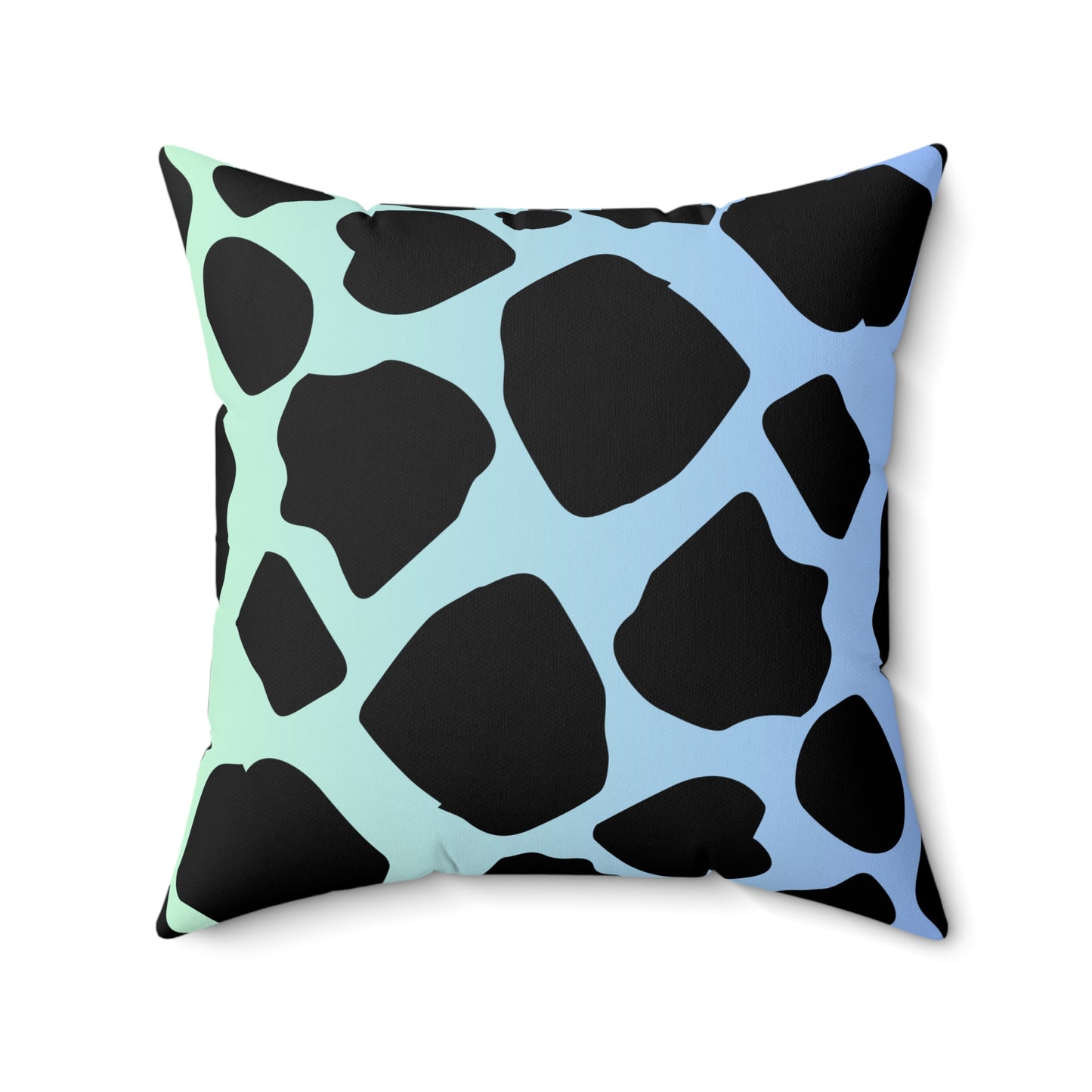 Cow Print Blue-Green Ombre Throw Pillow