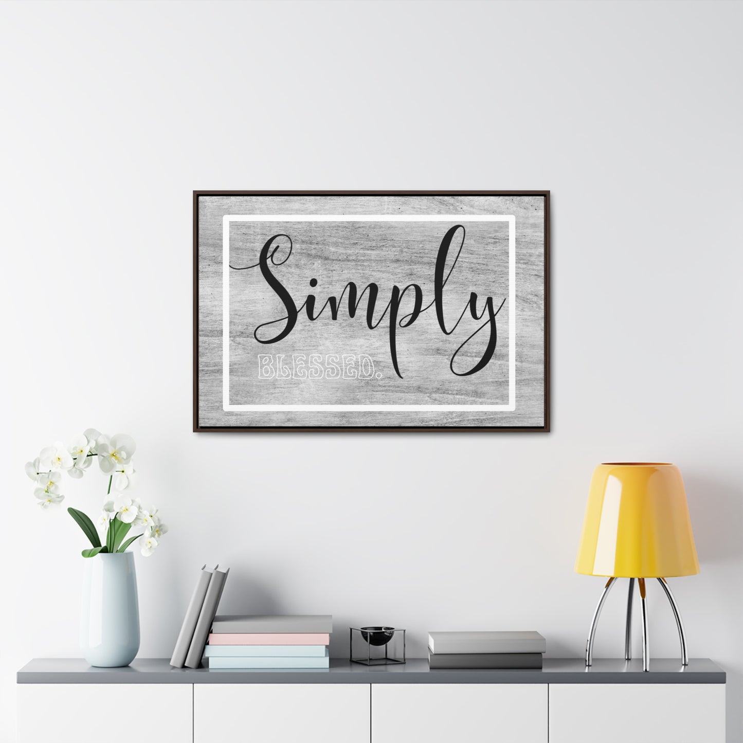 Christian Wall Art: Simply Blessed (Floating Frame)