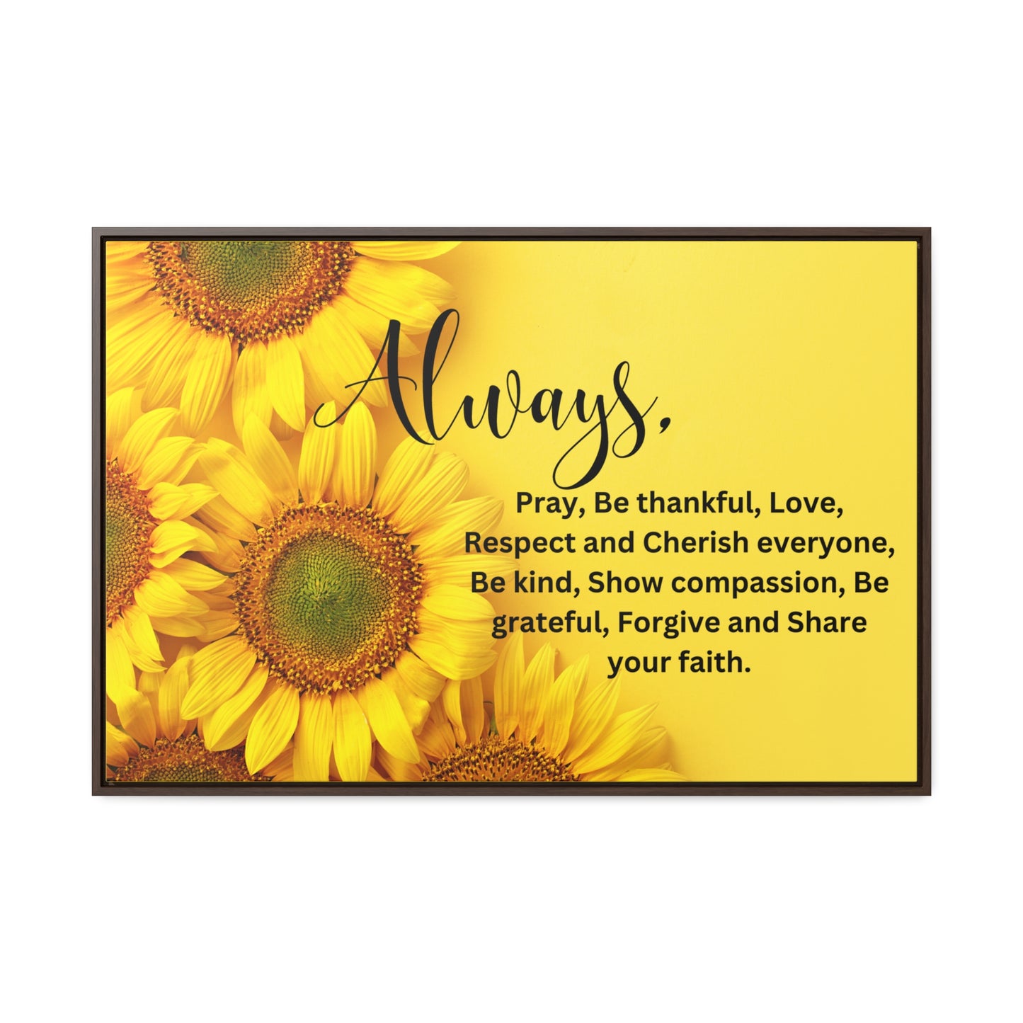 Christian Wall Art: Always...Share Your Faith (Floating Frame)