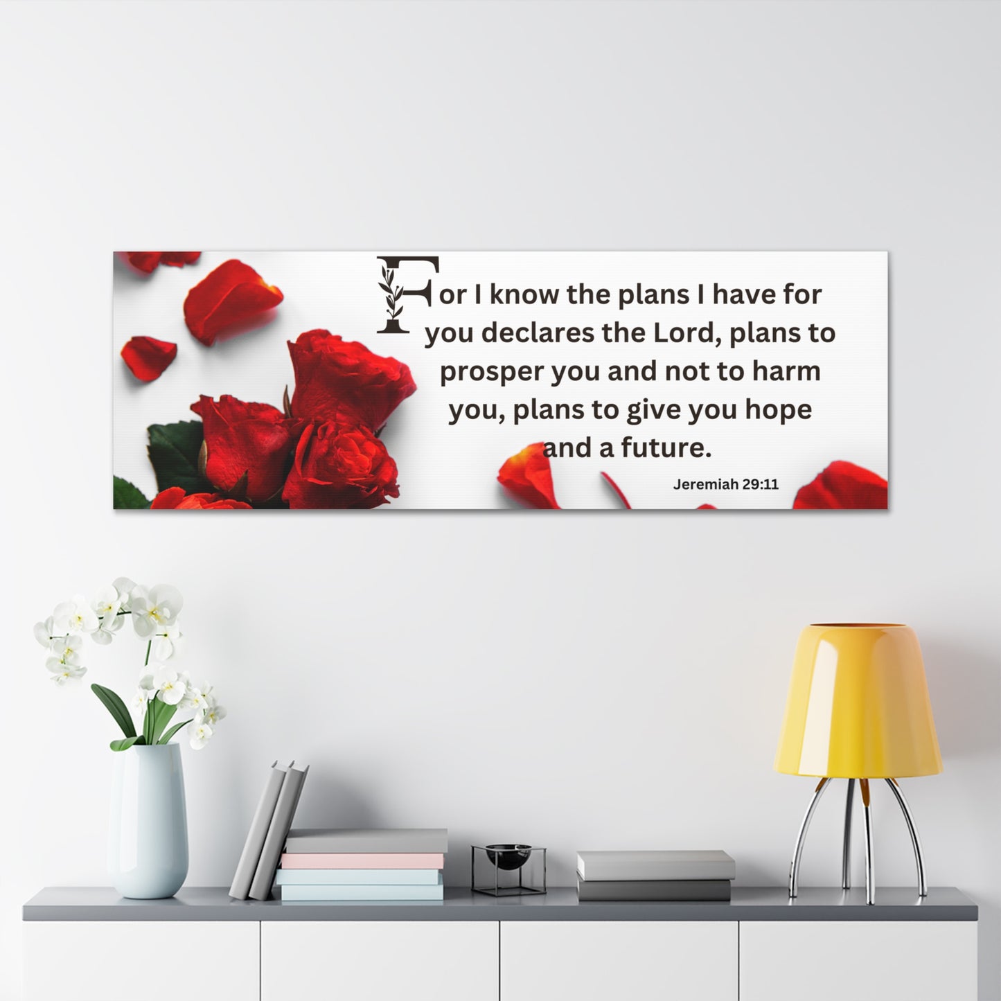 Christian Wall Art: Scripture Jeremiah 29:11 (Wood Frame Ready to Hang)