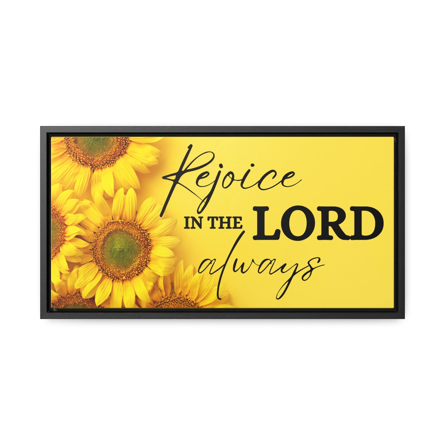 Christian Wall Art: Rejoice in the Lord (Floating Frame)