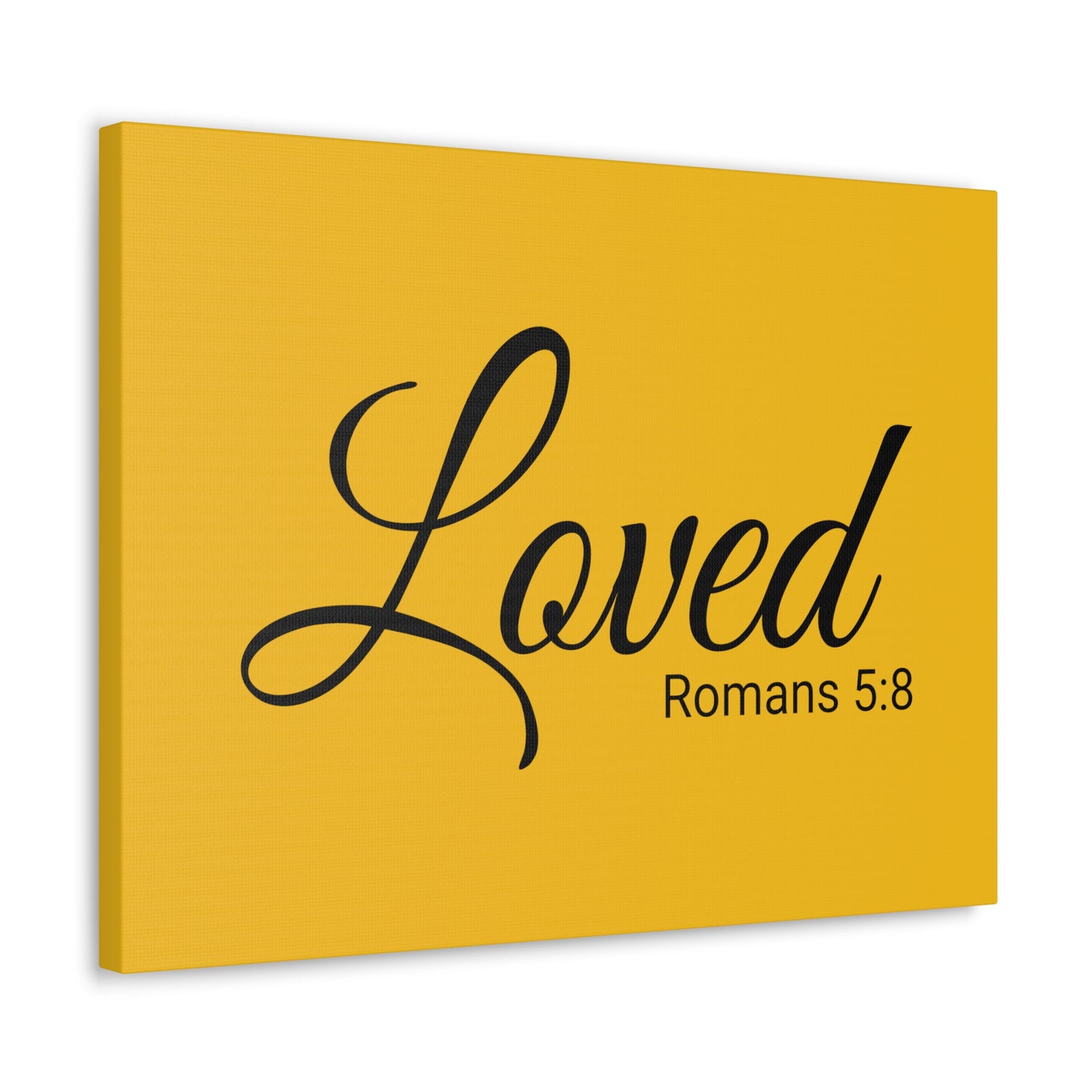 Christian Wall Art "Loved" Verse Romans 5:8 Ready to Hang Unframed