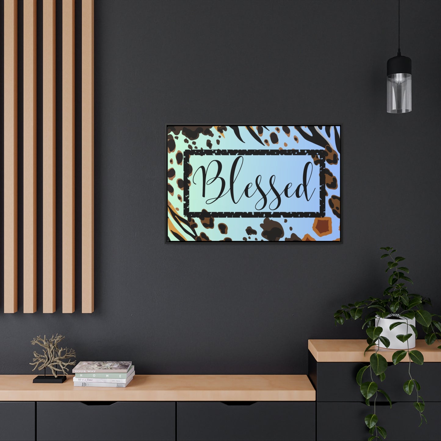 Christian Wall Art: Blessed (Floating Frame)