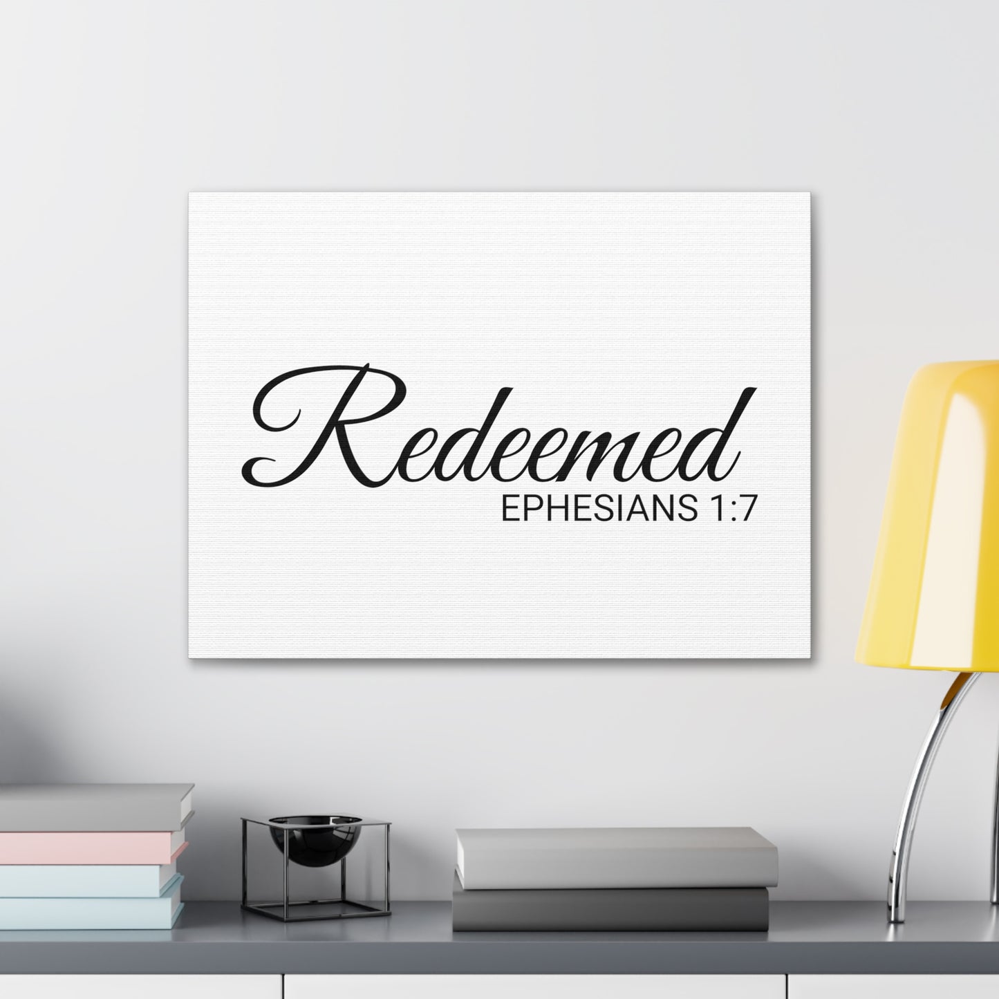 Christian Wall Art "Redeemed" Verse Ephesians 1:7 Ready to Hang Unframed