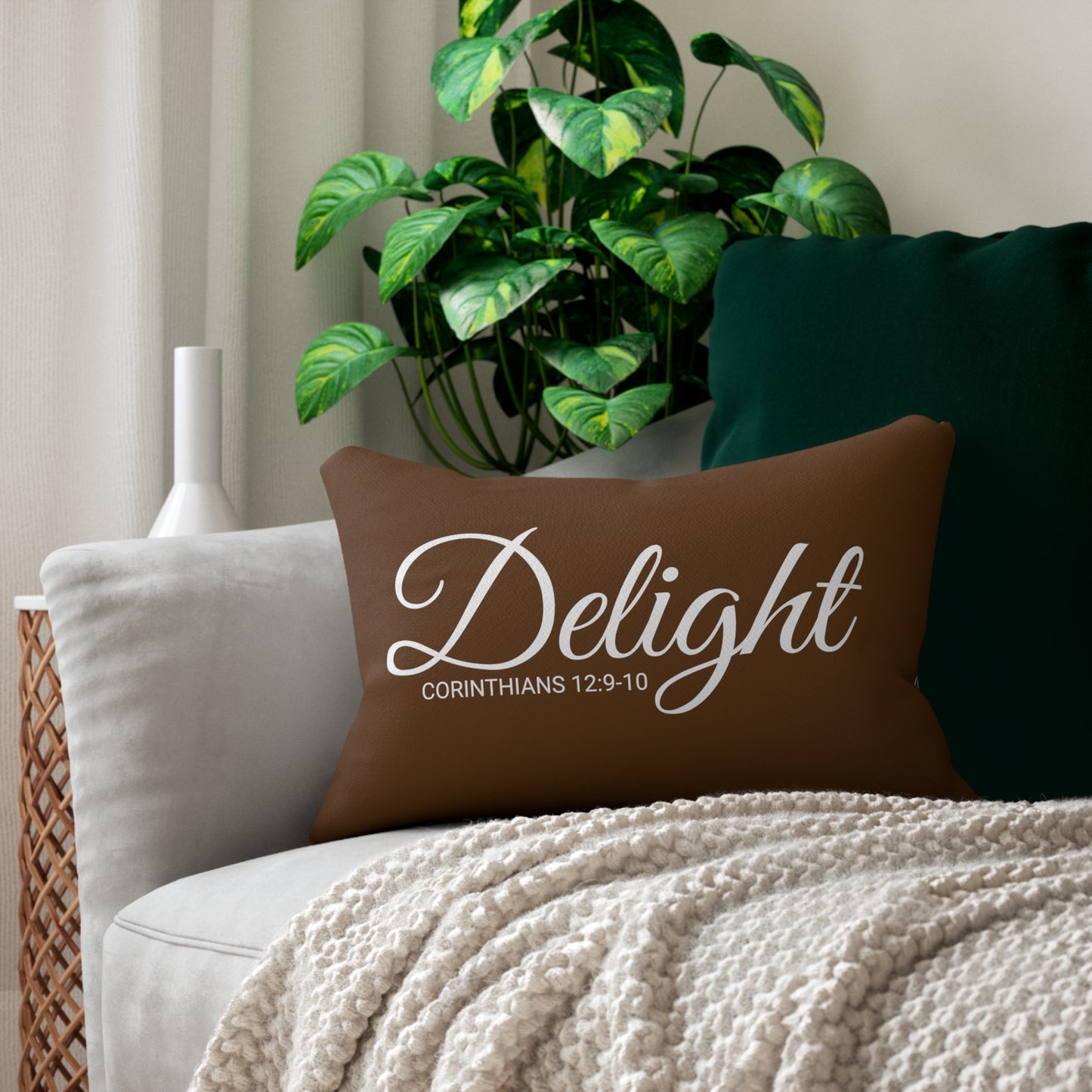 Scripture Delight Corinthians 12:9-10 Bible Verse Pillow