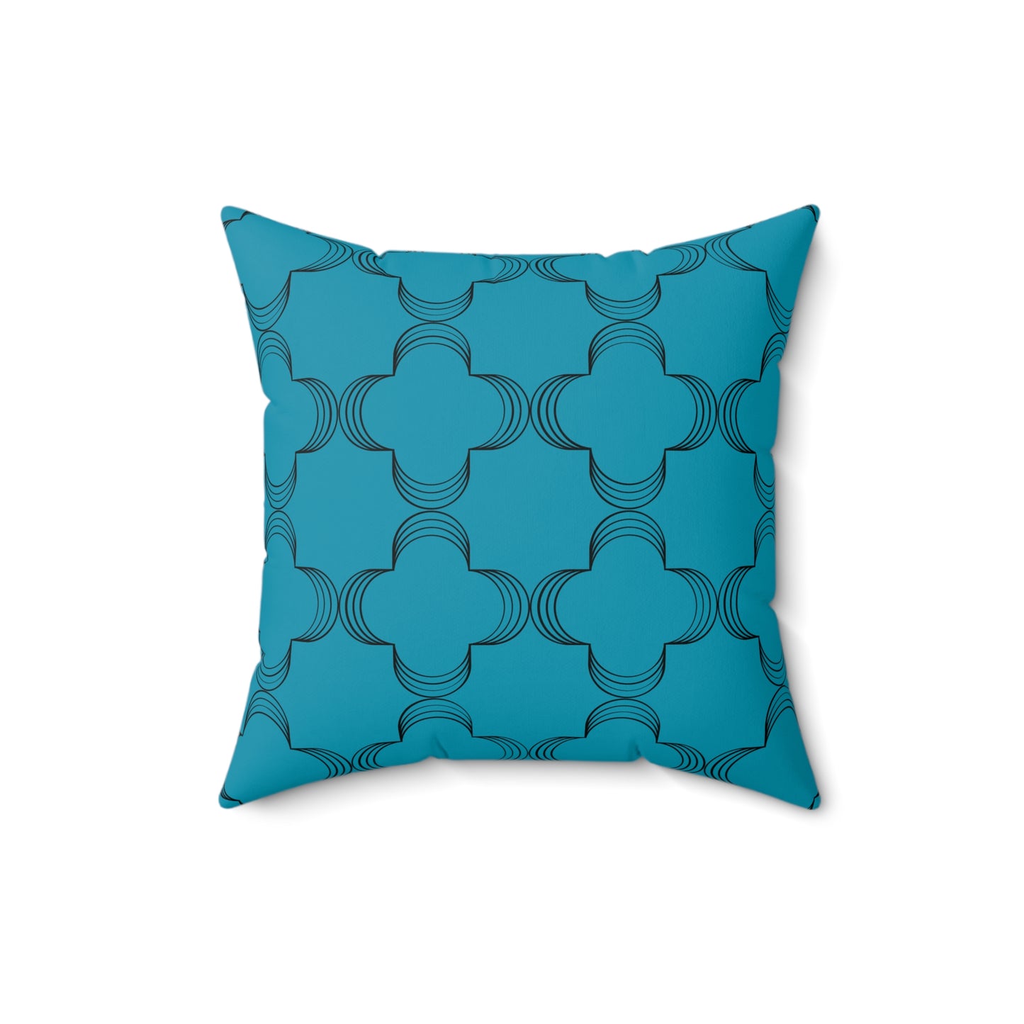 Geometric Peacock Blue (Matching The Gathering Place) Throw Pillow